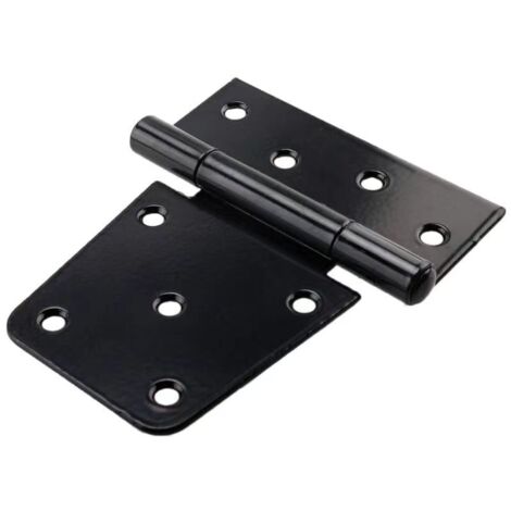 Bisagras resistentes para puertas plegables, 4 piezas, tipo T, color negro, para puertas de madera, portones de jardín y puertas exteriores. (1/5)