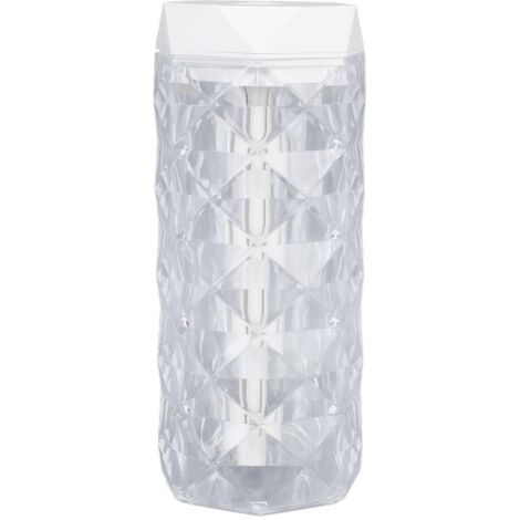 Humidificador de aire pequeño, iluminación ambiental colorida, diseño de prisma multifacético, botella de agua transparente tipo C, mini humidificador para el hogar y el coche (400 ml). (1/5)