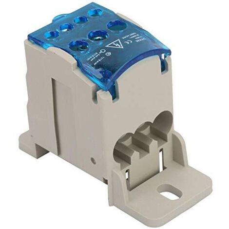 Caja de distribución UKK-80A, Bloque de terminales de 16 mm², Caja de conexiones Bloque de terminales de carril DIN, Conector de cable eléctrico universal, Caja de distribución de bloque de terminales