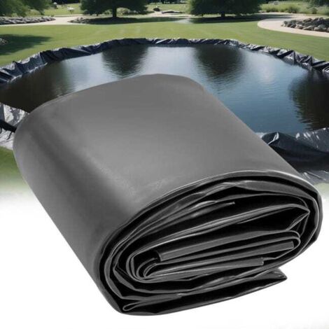 Revestimiento para estanques de 2,1 x 3 m, revestimiento de HDPE de 20 milésimas de pulgada para estanques exteriores, impermeable y resistente a las perforaciones.