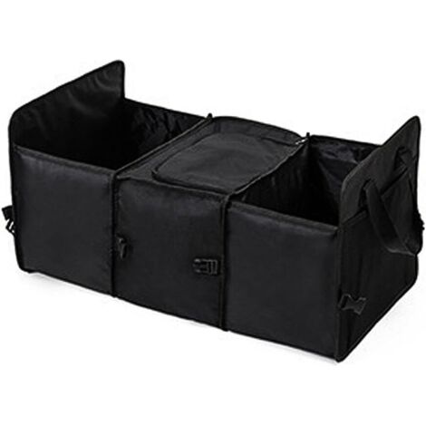 Organizador para maletero: ideal para mantener todos los accesorios de tu camioneta juntos y se pliega para un fácil almacenamiento. Organizador para coche, SUV y camioneta. Negro. (1/5)