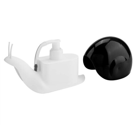 Dispensador de jabón con forma de caracol, dispensador de jabón líquido de 120 ml, dispensador de loción de encimera, botella de champú recargable para cocina, baño y hogar (negro). (1/5)