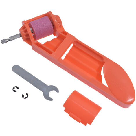 Sacapuntas portátil multifuncional para lápices, herramienta para afilar brocas para piezas pequeñas, afilador de agujas para taladro, muela abrasiva, color naranja. (1/5)