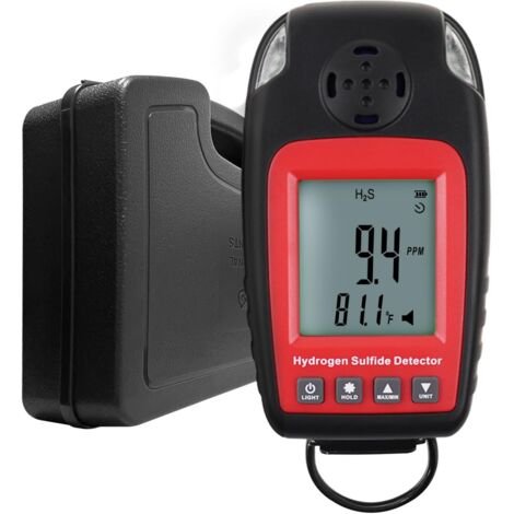 Detector de hidrógeno y azufre (H2S) Detector de gas Monitor portátil con alarma sonora y luminosa para seguridad y monitoreo ambiental