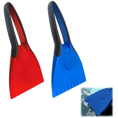 Raspador de hielo profesional de 2 piezas, eficiente y seguro, limpiacristales, mango ergonómico de EVA ultrasuave, material de PC reforzado, para eliminar hielo, nieve y escarcha.
