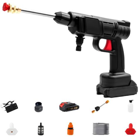 Pistola de limpieza de alta presión a batería, hidrolimpiadora portátil inalámbrica para coches, patios y superficies exteriores, pulverizador eléctrico de alta presión con caudal de agua ajustable.