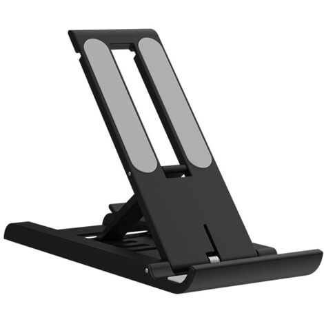 Soporte plegable para teléfono, negro, plegable para oficina y viajes, accesorio portátil para oficina, soporte de escritorio compatible