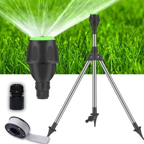 Aspersor trípode, aspersor oscilante, pistola de riego para jardín, aspersor telescópico de ABS con trípode, aspersor automático giratorio de 360 grados para patio, jardín y césped. (1/5)
