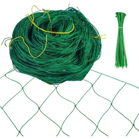 Malla trepadora para plantas, 1,8 x 5 m, malla de nailon para jardín con 50 bridas, malla de entrenamiento para cosechar pepinos, tomates y otras hortalizas.