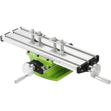 Mesa de fresado multifuncional, ajustable transversalmente. Mesa de trabajo para taladro de banco, minitaladros y brocas. X: 200 mm, Y: 50 mm. (1/5)
