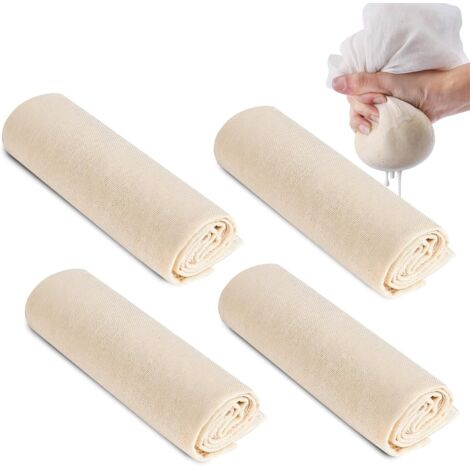 Paño de queso, paño de queso para alimentos, 4 piezas, paño filtrante de algodón reutilizable, muselina, paño de queso lavable para cocina, para filtrar jugo de tofu, té y leche, 60 x 60 cm (1/5)