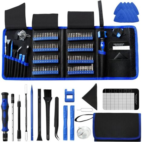 Juego de destornilladores de precisión, kit de 142 piezas, destornillador de precisión con 120 puntas magnéticas, mini destornillador de precisión, kit de destornilladores de precisión para desmontar (1/5)