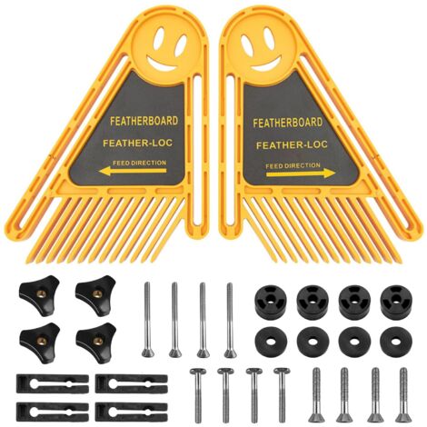 Placa de resorte para sierra circular, juego de guías de doble pluma, para sierra de mesa, fresadora, mesa, guía, herramienta de seguridad para carpintería, herramienta multifuncional para carpintería (1/5)
