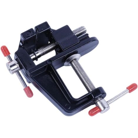 Abrazaderas de banco en miniatura fabricadas en aleación de aluminio delicada para manualidades, montaje de modelos de joyería y tareas de precisión tornillo de banco ergonómico para aficionados. (1/5)