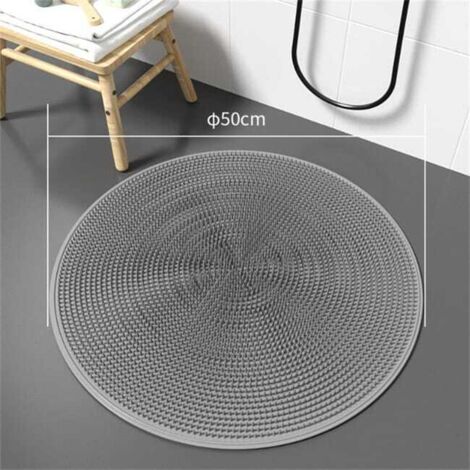 Alfombrilla de masaje de silicona - Comodidad y seguridad para tu baño - Extra grande de 50 cm, color gris (1/5)