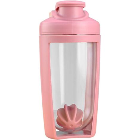 Batidora de proteínas de 500 ml con botella mezcladora portátil para proteína en polvo, ideal para preparar batidos de proteínas (rosa). (1/5)