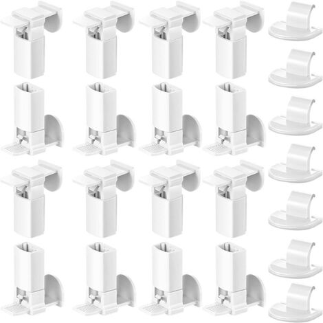 4 juegos de 64 accesorios para cortinas, cortinas plisadas de 20 mm, fácil instalación, soporte fijo. (1/5)