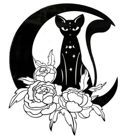 Arte mural moderno, adorno de pared de metal de la serie Gatos, adorno de pared creativo de hierro para gatos (1/5)