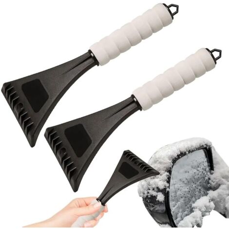 Juego de 2 piezas que incluye un rascador de nieve y una pala para nieve para automóviles, herramientas para quitar la nieve aptas para ventanas y parabrisas traseros, mangos ergonómicos de espuma.