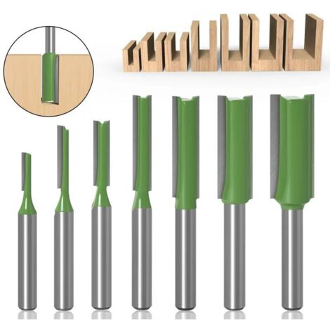 Broca recta de carburo de tungsteno, vástago simple con doble ranura, para madera, 6 mm, 1 unidad. (1/5)