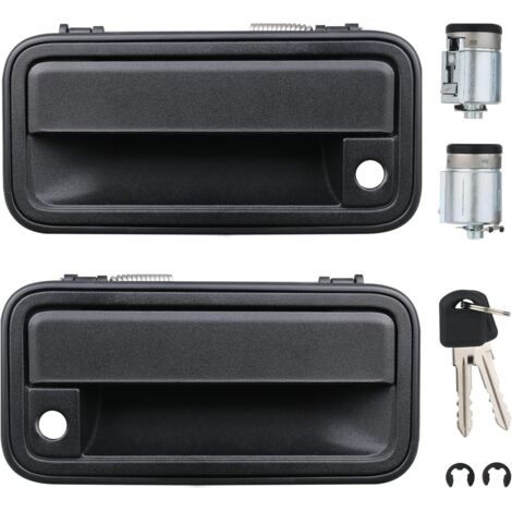 Manijas exteriores de metal con cilindros de cerradura y llaves, compatibles con Chevy Tahoe Suburban C/K1500 C/K2500 C/K3500 y GMC Yukon. Reemplaza las piezas 15742229 y 15742230. (1/5)