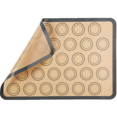Tapete de silicona para macarons, tapete de horneado reutilizable de 42 × 29,5 cm para macarons, lámina antiadherente para repostería sin BPA, tapete de silicona (1/5)