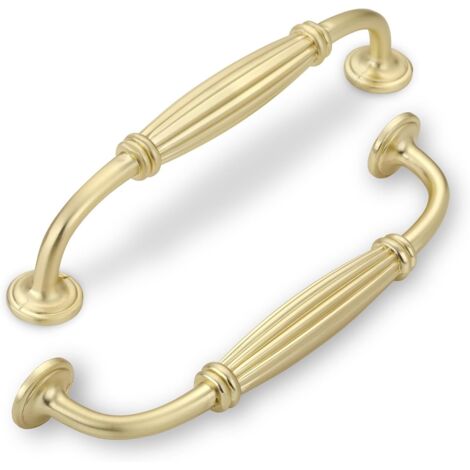 Tirador para armario de cocina de 96 mm (distancia entre orificios), tirador de latón cepillado de 6 piezas para armario de cocina, tirador para muebles (1/5)