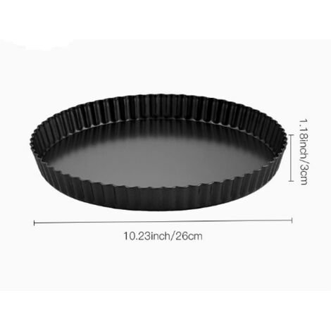 Molde para tartaletas de 26 cm, fuente para tarta con base elevable, molde para tarta con base extraíble, fuente para tarta segura, molde para tarta, fuente para quiche, tarta (1/5)