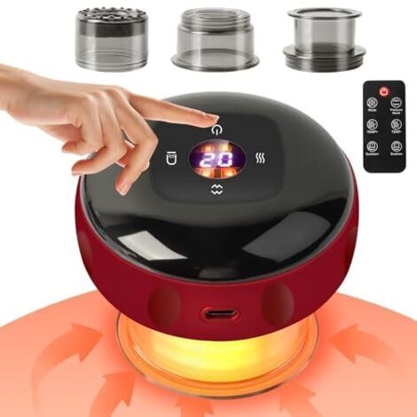 Ventosa eléctrica infrarroja inteligente, 12 velocidades con control remoto, ventosa inteligente, dispositivo de masaje eléctrico para gua sha, reduce el dolor muscular, desintoxica. (1/5)