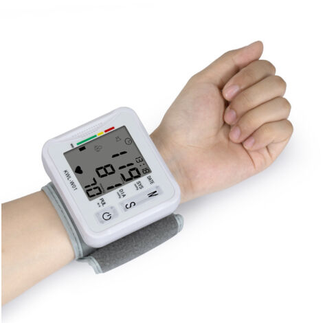 Monitor de presión arterial digital automático para muñeca, dispositivo para medir la presión arterial en casa y de viaje, esfigmomanómetro inteligente con clasificación de salud. (1/5)