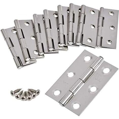 20 conectores de bisagra, bisagra de 44x32 mm, bisagra de puerta de 6 orificios, bisagra de acero inoxidable + tornillos, bisagra para cajón de armario (1/5)