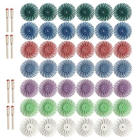 Juego de 76 discos abrasivos con vástago de 1/8" para herramientas rotativas de limpieza y desbarbado, grano mixto 80/120/220/400/600/1000/2500 (1/5)