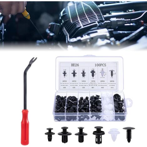 100 Piezas Clips Universales para Coche, Clips de Sujeción Automotrices, Kit de Clips de Plástico, Clips de Remaches de Plástico, Clips de Remaches de Plástico Universales para Coche, Fijación Protect