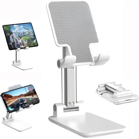 Soporte plegable y ajustable para teléfono (blanco)