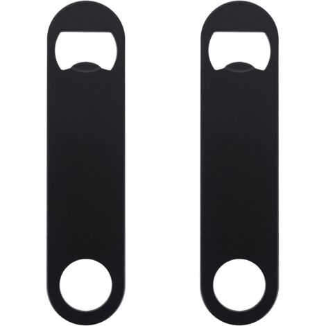 Juego de 2 abridores de botellas de cerveza, abridores planos de acero inoxidable, ideales para la cocina, el bar o el restaurante. (1/5)