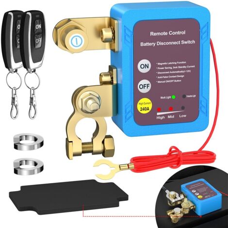 Interruptor de desconexión de batería de coche, aislador de batería de 12 V 240 A, interruptor remoto de desconexión de batería antirrobo, interruptores de corte de batería de coche con 2 (1/5)