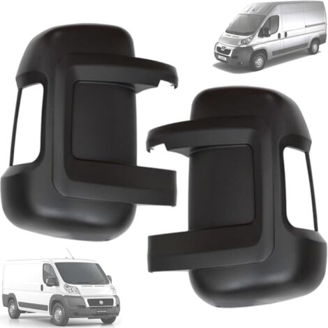 Cubierta del espejo retrovisor izquierdo y derecho, compatible con Boxer (2006-2014), Jumper (2006-2014), Ducato (2006-2014) 735424438, 735424437 Carcasa, cubierta negra (juego de 2). (1/5)
