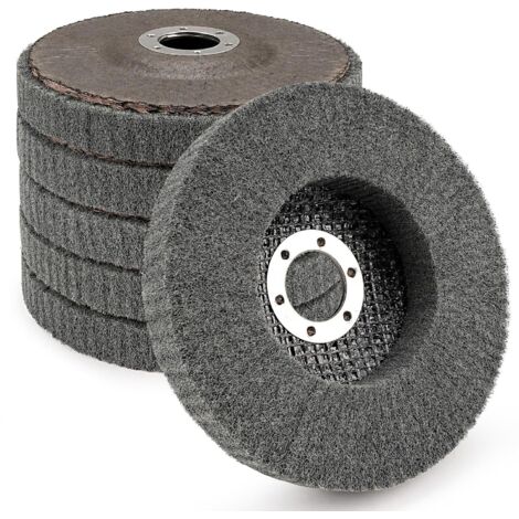 Juego de 5 discos de pulido de láminas de nailon, 115 mm x 22 mm, grano 800, disco de fibra abrasiva, ruedas de pulido para amoladora angular (1/5)