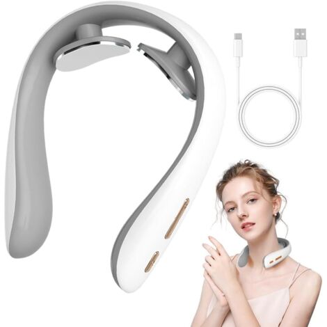 Masajeador cervical, masajeador de cuello con función de calor, masaje cervical y de cuello, 6 modos de pulsación y 16 niveles de intensidad, regalo para mujeres/hombres/padres/madres. (1/5)