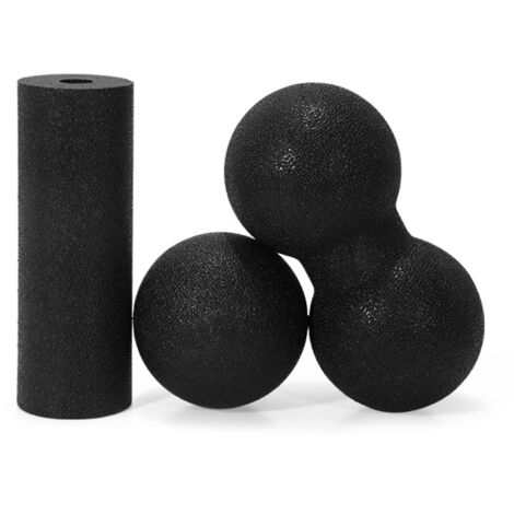 Juego de 3 pelotas de masaje: rodillo de espuma para masaje muscular, pelota de masaje fascial, pelota de squash de doble cara, pelota de masaje para uso personal, alivia la tensión muscular en el cue (1/5)