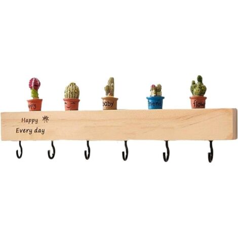 Perchero de pared con forma de animalito, 6 ganchos, organizador de llaves, estante decorativo para cocina, oficina, baño, sala de estar, 22 cm (Tipo B) (1/5)