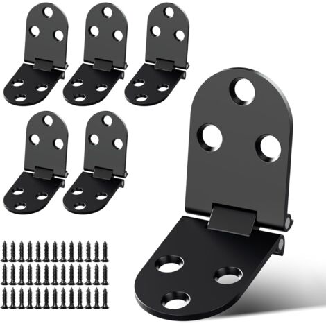 6 piezas de bisagras negras de bandeja abatible de 180 grados para mesa plegable, bisagra de palanca, bisagras para mesa plegable, gabinete (1/5)