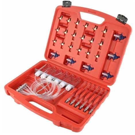 Kit de prueba de línea de combustible de diagnóstico de cilindro de medidor de flujo de inyector diésel para adaptador de riel común con caja de almacenamiento (1/5)