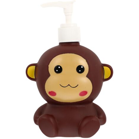 Dispensador de loción con forma de mono de dibujos animados para champú y jabón, con un diseño adorable para baño y cocina. Envase recargable. (1/5)