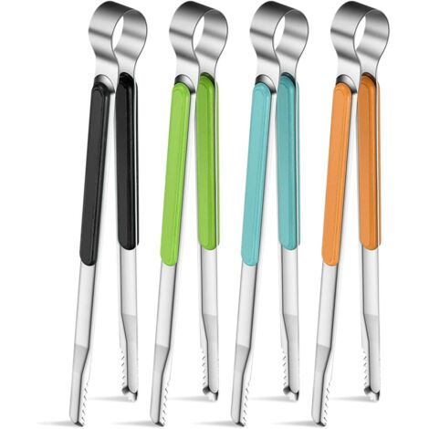 Pinzas para asar de acero inoxidable, pinzas de cocina de acero inoxidable, 4 pinzas para carne, pinzas de cocina con puntas resistentes al calor (1/5)
