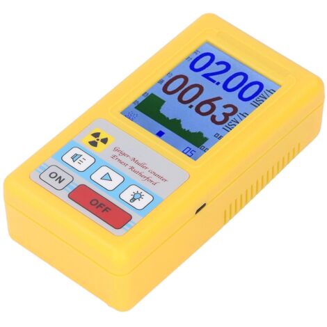 Detector de radiación nuclear tipo contador Geiger, dosímetro de radiación con pantalla LCD, monitor portátil de radiación de rayos X, detección de aguas residuales nucleares (amarillo) (1/5)