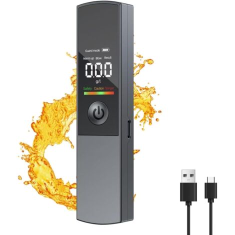 Alcoholímetro electrónico - Recargable y portátil, alcoholímetro digital profesional con batería recargable por USB, pantalla LCD, alcoholímetro para uso doméstico. (1/5)