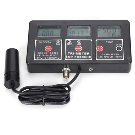 Medidor de calidad del agua PH-218 7 en 1: pH/temperatura/CE/CF/TDS/OPR/HR, detector multifuncional, enchufe europeo, 230-240 V (1/5)