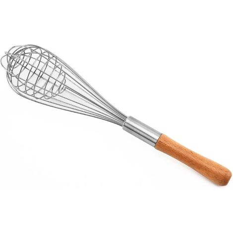 Batidor de acero inoxidable para mezclar, batir y batir huevos: un utensilio de cocina indispensable. (1/5)