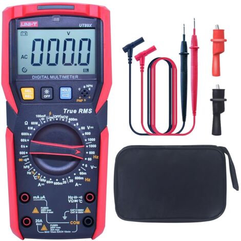 Multímetro digital UT89X, TRMS 6000 cuentas AC DC 1000V, multímetro de voltaje y ohmios, multímetro de capacitancia eléctrica automotriz, mide corriente, temperatura, resistencia y NCV. (1/5)